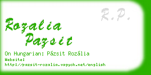 rozalia pazsit business card