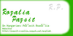 rozalia pazsit business card